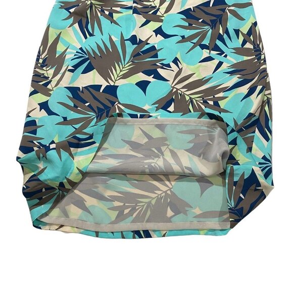 Tommy Bahama Women Blue 100% Silk Hawaiian Palm Leaves Floral Sheath Dress Sz 8 - Picture 13 of 15